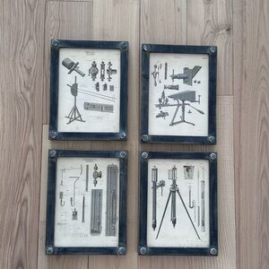 Uttermost Optics Vintage Illustration Framed Prints - Set of 4